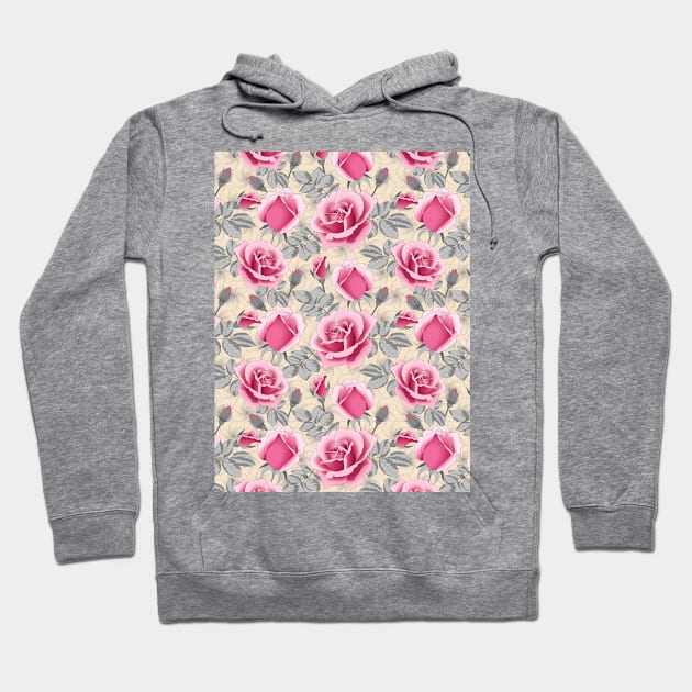 Roses Pattern Hoodie by Designoholic